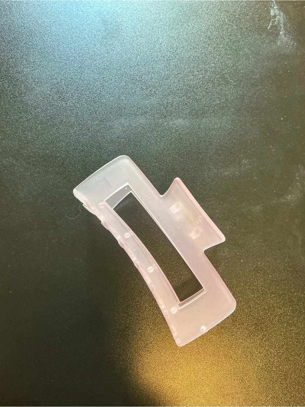 Matte Translucent Pink Rectangle Hair Claw